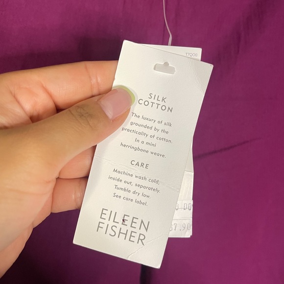 Eileen Fisher | NWT!! Silk Cotton Blend Berry Trouser In Fuchsia  Size: Medium - Picture 7 of 8